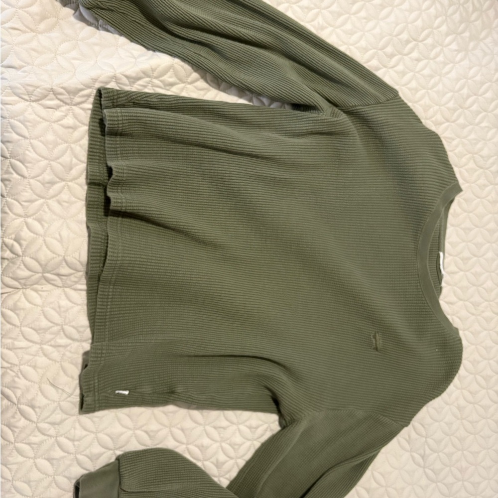 Green Ribbed Long Sleeve Sweater